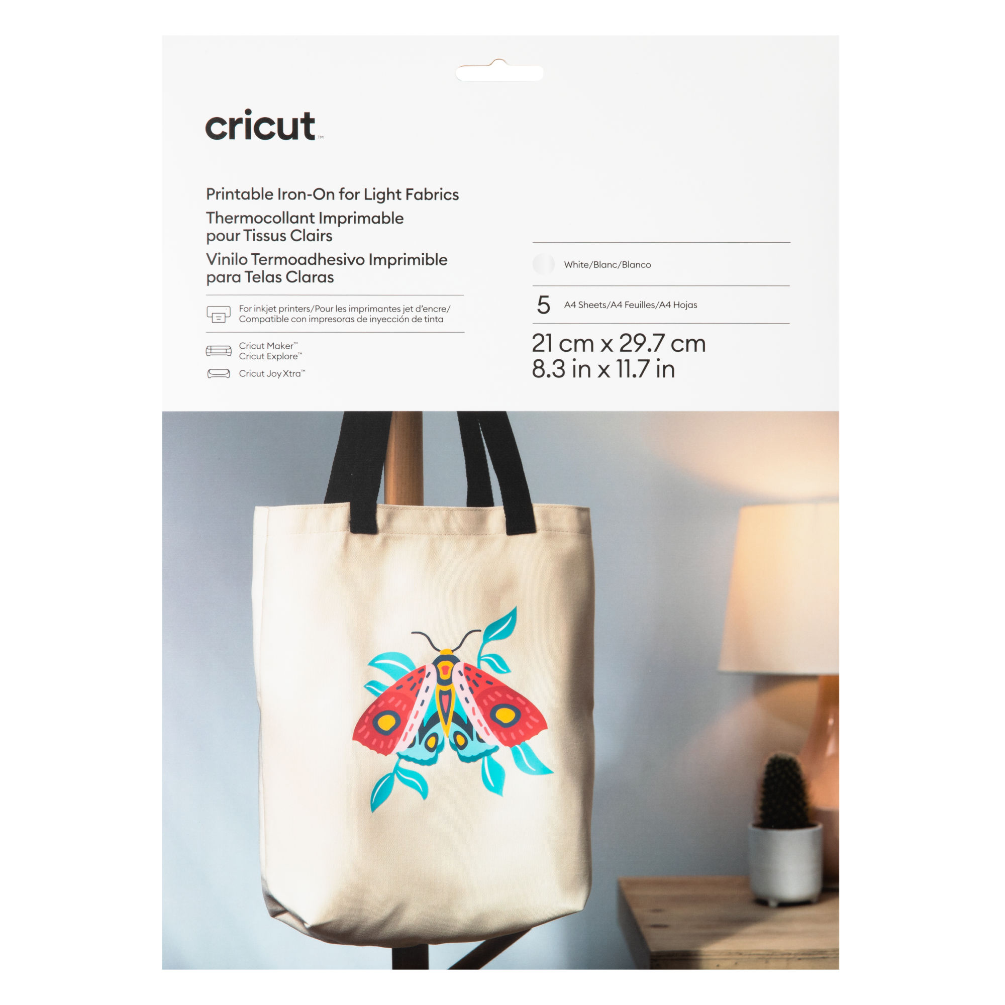 Cricut Printable Iron-On for Bright Fabric A4 - 5 sheets