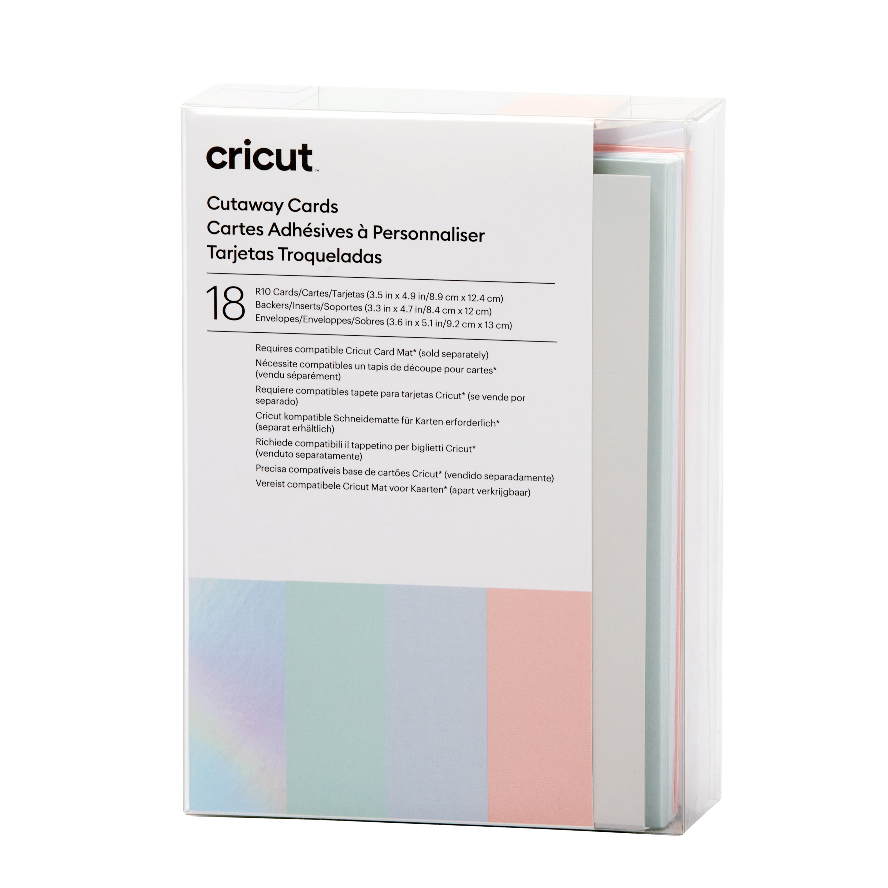 Cricut Cut-Away Cards Pastel R10 (8,9 cm x 12,4 cm) 18-pack