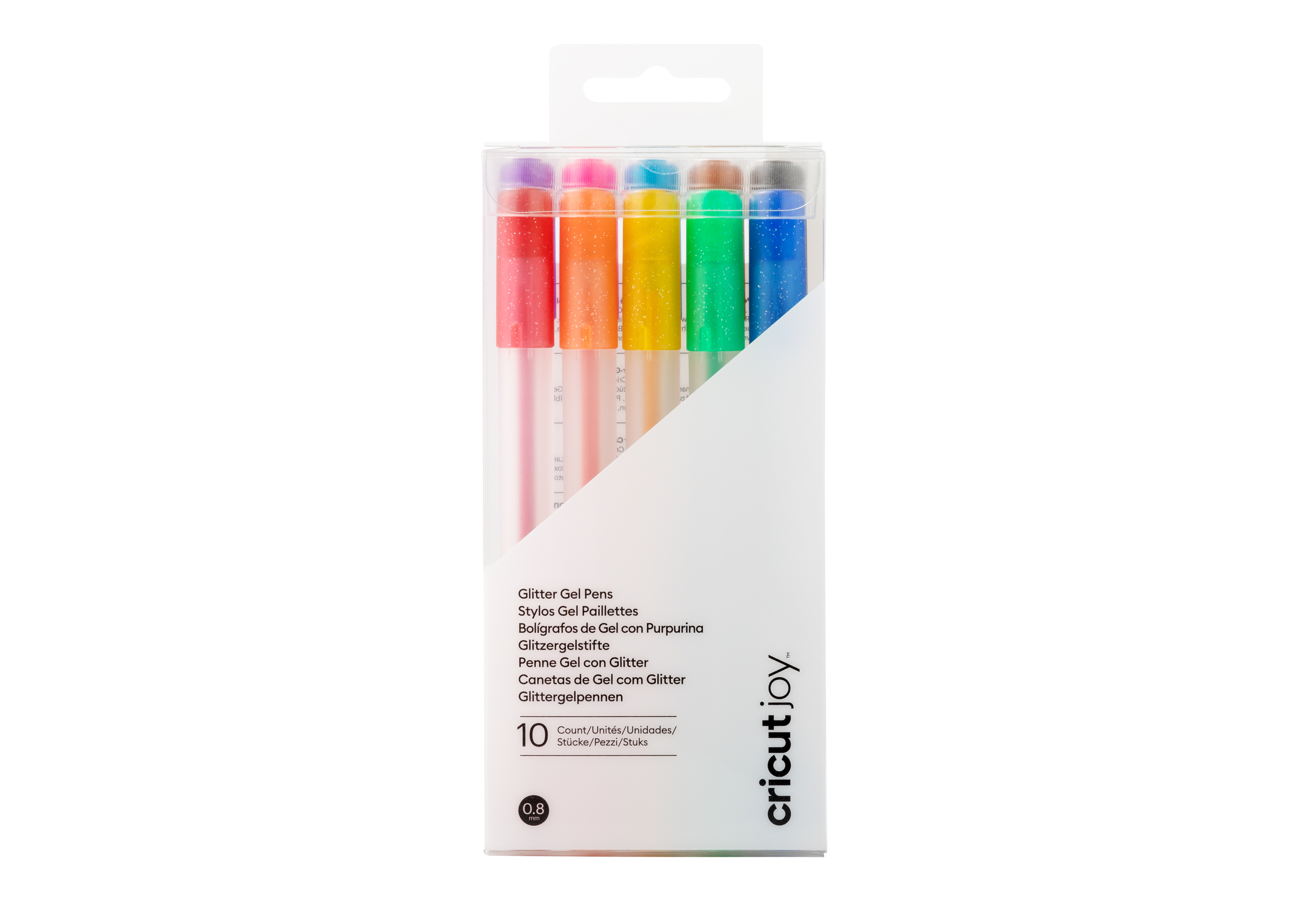 Cricut Joy Glitter Gel pens 10-pack (Rainbow + Pink, Brown, Black)